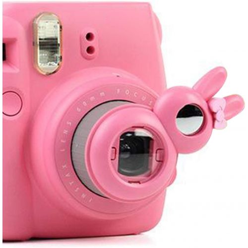  Prettyia 1 Piece Lovely Rabbit Selfie and Close Up Lens Shot Mirror for Mini 8 Mini 9 Mini 8+ Mini 7s Polaroid 300 Instant Camera - Pink