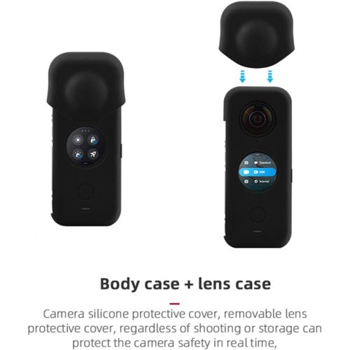  Prettyia for Insta360 ONE X X2 Mini PU Protective Storage Case Bag Box Mount for Insta 360 Panoramic Camera Portable Accessories - Black