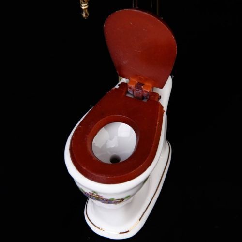  Prettyia Vintage Victorian Style Bathroom Porcelain Toilet Closetool Dollhouse Miniature