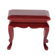 Prettyia Mini Wooden End Table Tea Coffee Table for 1/12 Dollhouse Miniature Annatto