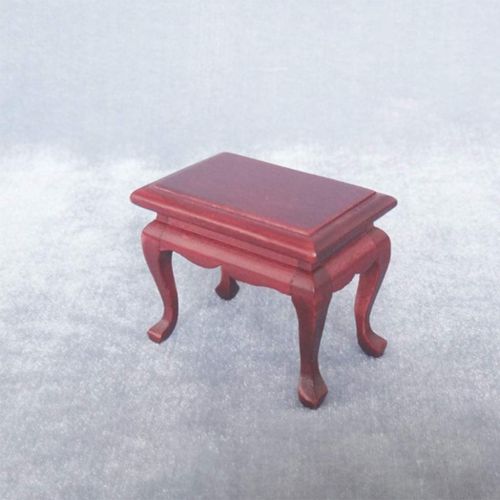  Prettyia Mini Wooden End Table Tea Coffee Table for 1/12 Dollhouse Miniature Annatto