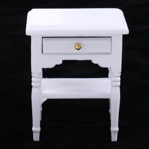  Prettyia 1/12 Dollhouse Miniature Furniture Bedroom Bedside Table Nightstand Cabinet