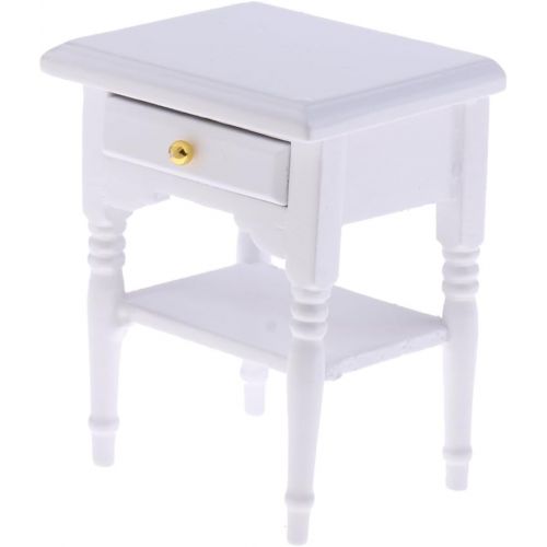  Prettyia 1/12 Dollhouse Miniature Furniture Bedroom Bedside Table Nightstand Cabinet