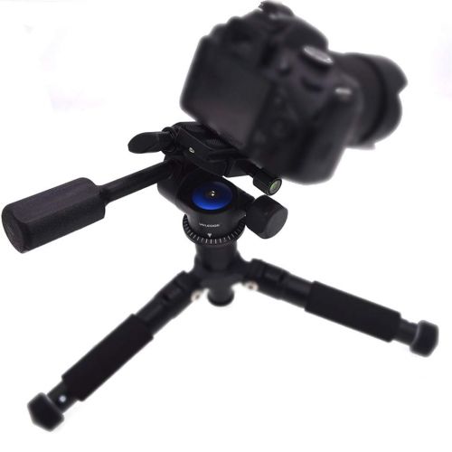  Prettyia Video Camera Tripod Action Fluid Drag Pan Head Compatible with Canon Nikon Sony Pentax DSLR Camera Camcorder Shooting Filming