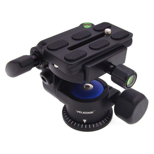  Prettyia Video Camera Tripod Action Fluid Drag Pan Head Compatible with Canon Nikon Sony Pentax DSLR Camera Camcorder Shooting Filming