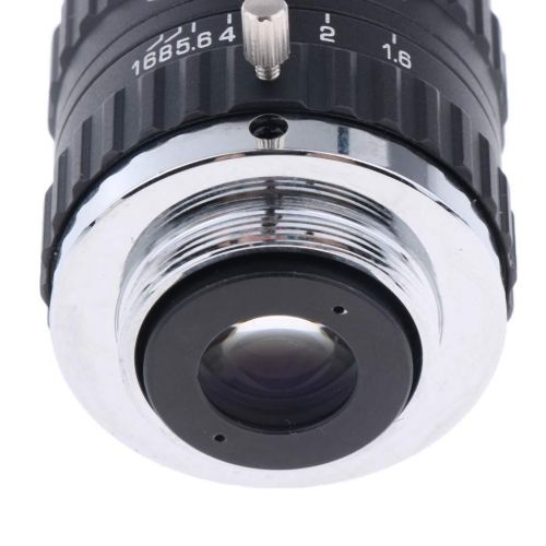  Prettyia CCTV Industrial Camera Varifocal 5MP 16mm f1.6C Aperture Focal Manual IRIS Zoom CS Mount Lens Format 23 (Black)