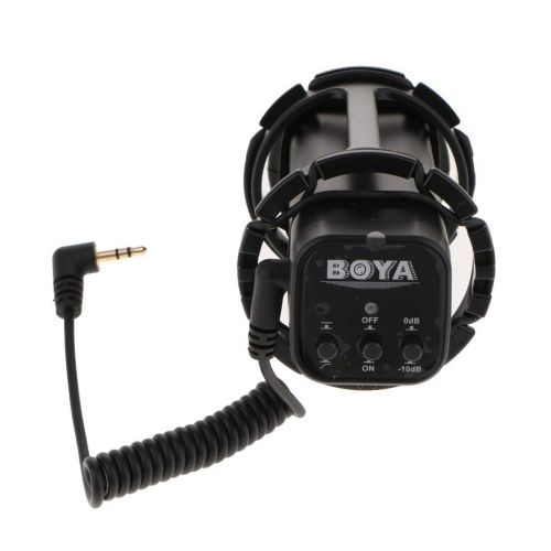  Prettyia Compact Stereo Mic Video Microphone for Canon Nikon Sony DSLR Cameras Camcorders BY-V02