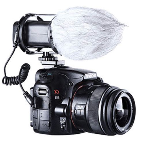  Prettyia Compact Stereo Mic Video Microphone for Canon Nikon Sony DSLR Cameras Camcorders BY-V02