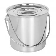 Prettyia Stainless Steel Cook Stockpot Water Soup Milk Container Bucket with Lift Handle and Cover Outdoor Home Use Cooking Utensil