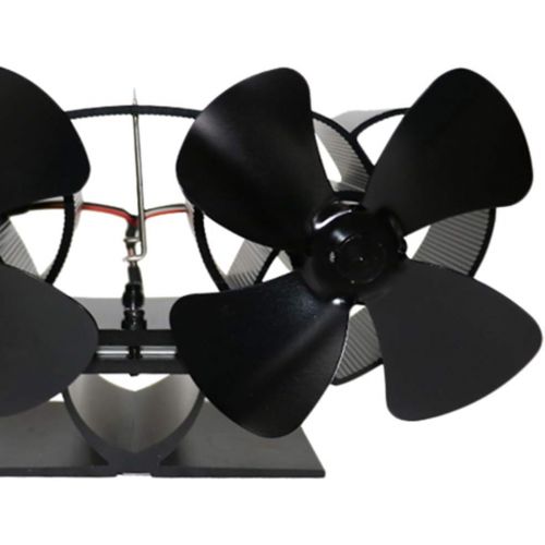  Prettyia Heat Powered Stove Fan Eco Friendly Double Fan Wood Fireplace