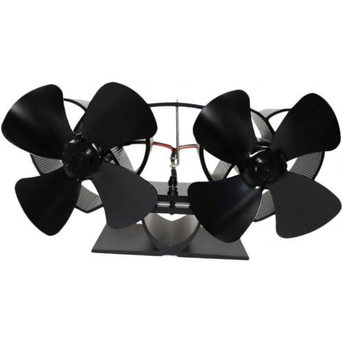  Prettyia Heat Powered Stove Fan Eco Friendly Double Fan Wood Fireplace