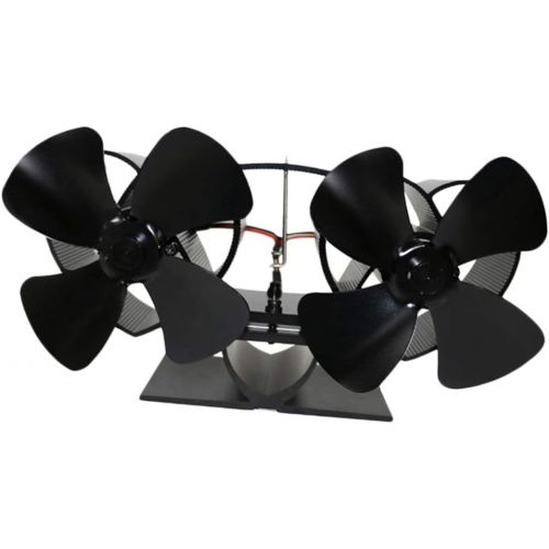  Prettyia Heat Powered Stove Fan Eco Friendly Double Fan Wood Fireplace