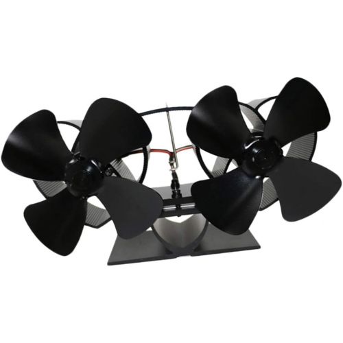 Prettyia Heat Powered Stove Fan Eco Friendly Double Fan Wood Fireplace