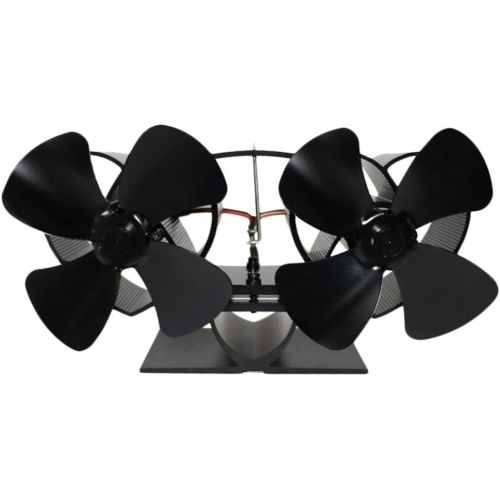  Prettyia Heat Powered Stove Fan Eco Friendly Double Fan Wood Fireplace