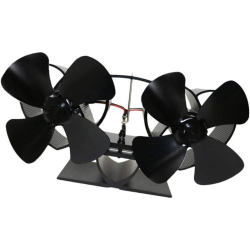  Prettyia Heat Powered Stove Fan Eco Friendly Double Fan Wood Fireplace