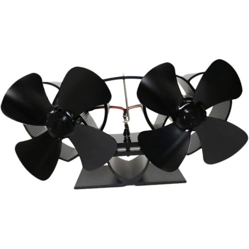  Prettyia Heat Powered Stove Fan Eco Friendly Double Fan Wood Fireplace