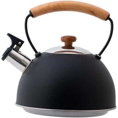  Prettyia Stove Top Teapot,with Wood Pattern Anti Scald Handle,Kitchenware Stainless Steel Tea Kettle for Tea Coffee Milk etc 3L