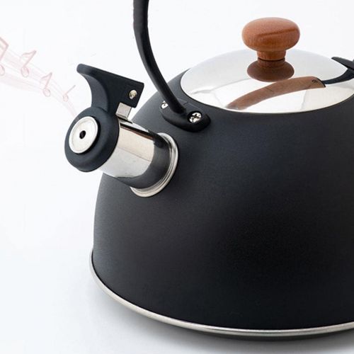 Prettyia Stove Top Teapot,with Wood Pattern Anti Scald Handle,Kitchenware Stainless Steel Tea Kettle for Tea Coffee Milk etc 3L