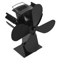 Prettyia Heat Powered Low Profile Mini Stove Fan for Wood Log Burner Fireplace Burner