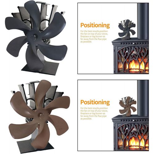  Prettyia 2pcs 6 Fireplace Fan Thermal Heat Power Stove Fan Wood Burner Fan Eco