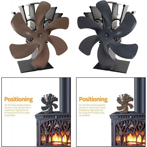  Prettyia 2pcs 6 Fireplace Fan Thermal Heat Power Stove Fan Wood Burner Fan Eco