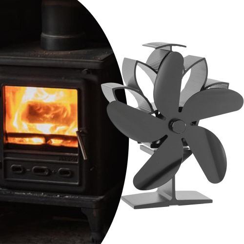  Prettyia 1400rpm Heat Powered Stove Fan, 5 Blade Wood Stove Fan, Silent Operation & Efficient Heat Distribution for Wood/Log Burner/Fireplace