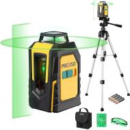 PREXISO 360° Laser Level with Tripod, 100Ft Self Leveling Cross Line Laser- Green Horizontal Line for Construction, Floor Tile, Renovation with Target Plate, Green Glasses, Carry Bag, 4 AA Batteries