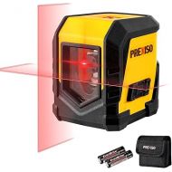 PREXISO Laser Level Self-Leveling - Cross Line Laser Level, 50FT Line leveler Tool for Hanging Pictures,Wall Writing Painting with LED Indicator, 2 AA Batteries & Carry Bag