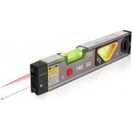 PREXISO 2-in-1 Laser Level Spirit Level with Light, 100Ft Alignment Point & 30Ft Leveling Line, Magnetic Laser Leveler Tool for Construction Picture Hanging Wall Writing Painting H