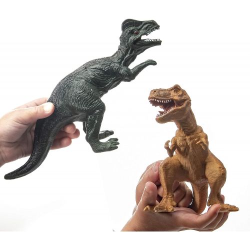  Prextex Realistic Looking 10 Dinosaurs Pack of 12 Large Plastic Assorted Dinosaur Figures