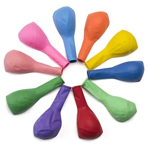  Prextex 300 Party Balloons 12 Inch 10 Assorted Rainbow Colors - Bulk Pack of Strong Latex Balloons for Party Decorations, Birthday Parties Supplies or Arch Decor - Helium Quality