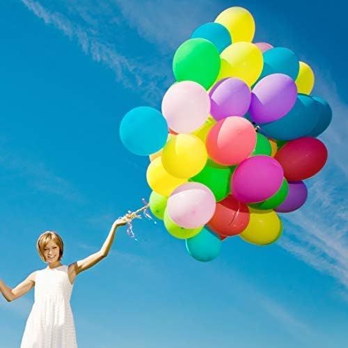  Prextex 300 Party Balloons 12 Inch 10 Assorted Rainbow Colors - Bulk Pack of Strong Latex Balloons for Party Decorations, Birthday Parties Supplies or Arch Decor - Helium Quality