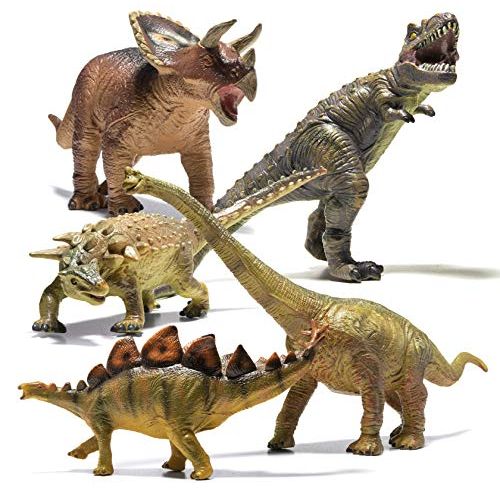  Prextex 5 Piece Jumbo Dinosaur Set - Kids and Toddlers Detailed Realistic Large Dinosaur Toys Set for Dinosaur Lovers - Perfect Dinosaur Party Favors, Birthday Gifts, Dinosaur Toys