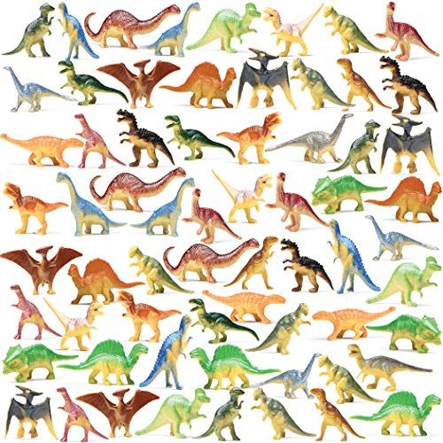  Prextex Box of Mini Dinosaur Toys (72 Count) Best for Dinosaur Party Favors Cake Toppers Easter Eggs Filler