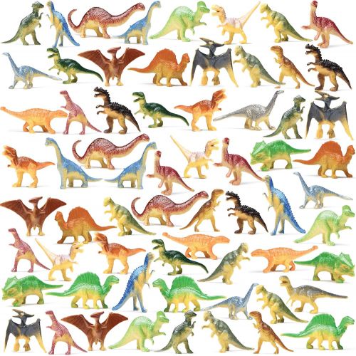  Prextex Box of Mini Dinosaur Toys (72 Count) Best for Dinosaur Party Favors Cake Toppers Easter Eggs Filler
