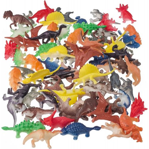  Prextex Box of Mini Dinosaur Toys (72 Count) Best for Dinosaur Party Favors Cake Toppers Easter Eggs Filler