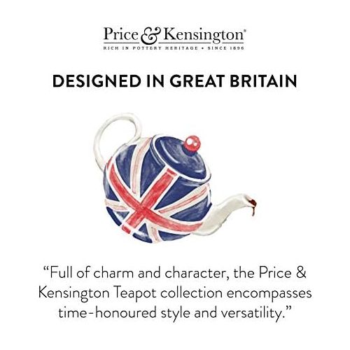  Price & Kensington, 6 Tassen Teekanne, Steingut, rot, glanzend