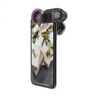 Prime Focal Phone Camera Lens Kit with Swappable Lens Design Includes Premium Lenses 120º Super Wide Lens, 180º FISHEYE Lens and 10X15X Macro Lens Camera Lens Kit for iPhone X