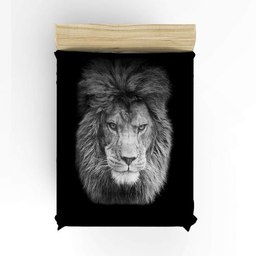  Prime Leader King Size 4 Piece Bedding Set for Girls Boys Children Adult, Stately Stone Lion Duvet Cover Set Ultra Soft and Easy Care Sheet Quilt Sets with Decorative Pillow Covers