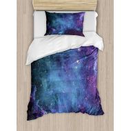 Prime Leader Full Bedding Sets for Boys, Outer Space Duvet Cover Set, Galaxy Stars in Space Celestial Astronomic Planets in The Universe Milky Way, Cosy House Collection 4 Piece Bedding Sets