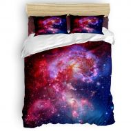 Prime Leader Twin 4 Piece Bedding Set for Girls Boys Children Adult, Outer Space Nebula Duvet Cover Set Ultra Soft and Easy Care Sheet Quilt Sets with Decorative Pillow Covers