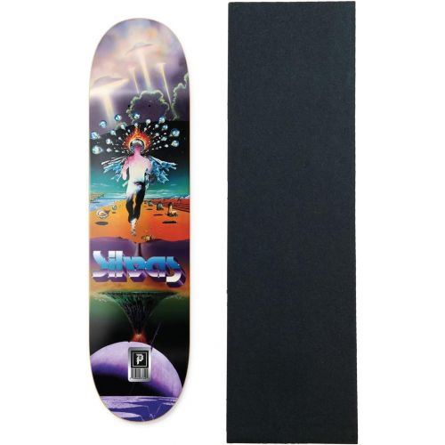  Primitive skateboards Primitive Skateboard Deck Silvas Time and Space Purple 8.25 with Grip