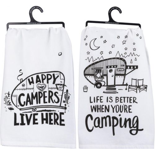  Primitives by Kathy Camper Towel Bundle - Happy Campers and Life is Better