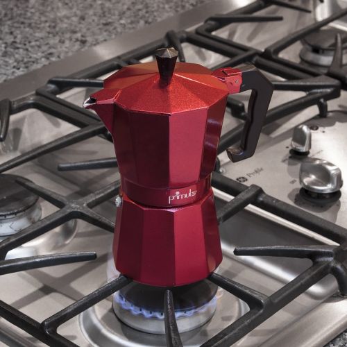  Primula Espresso Maker for Stove Top, 6 Cup (Makes 6 Traditional Demitasse Cups), Red