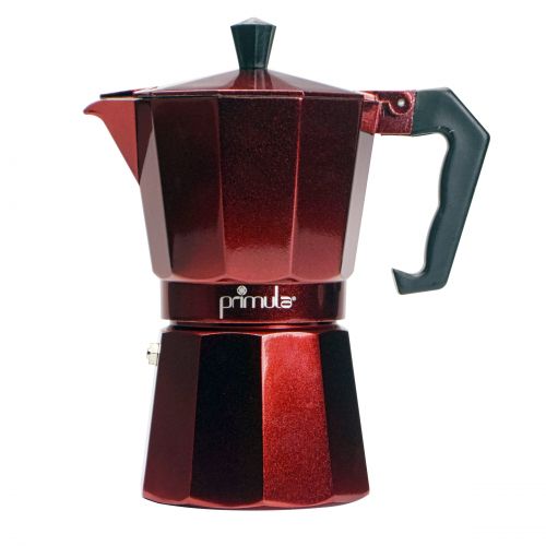  Primula Espresso Maker for Stove Top, 6 Cup (Makes 6 Traditional Demitasse Cups), Red