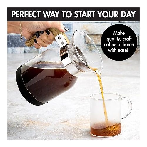  Primula Park Set with Permanent Reusable Removable Filter Coffee Dripper Pour Over Maker Brewer Pot, Borosilicate Glass, Easy to Use and Clean, 36 oz
