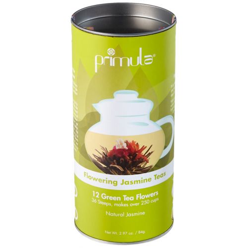  Primula Blossom 40 oz Glass Teapot Gift Set - Includes Infuser, 12 Flowering Teas