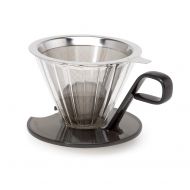 Primula PPOCD-6701 1-Cup Stainless Steel Pour Over Coffee Maker, 4.8 x 4.8 x 4.8 inches, Black