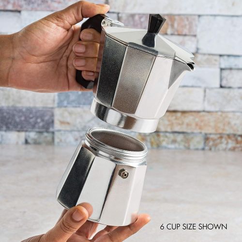  Primula Stovetop Espresso and Coffee Maker, Moka Pot for Classic Italian and Cuban Cafe Brewing, Cafetera, Three Cup