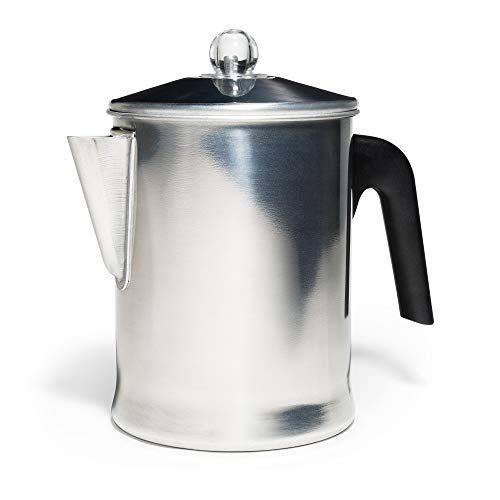  Primula TPA-3609 Today Aluminum Stove Top Percolator Maker Durable, Brew Coffee On Stovetop, Grill Or Campfire, 9 Cup